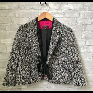 Tweed blazor bow tie boucle jacket cover up